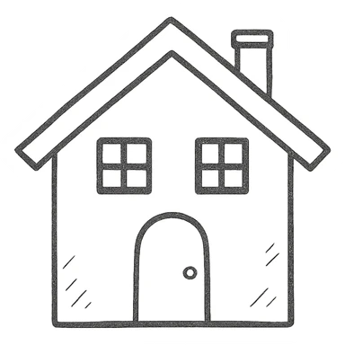 house, hand drawn icon style sticker