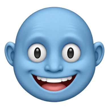 Blue emoji troll face sticker