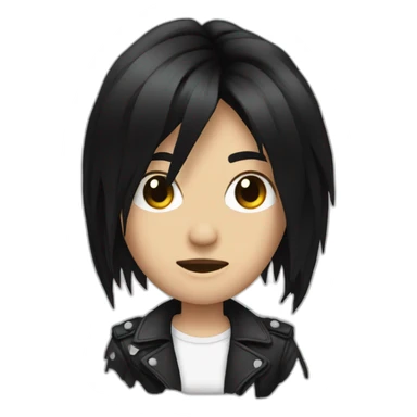 Metalhead black hair  sticker