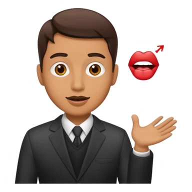 Professional who is presenting presentation transparent backdround with Lip Sync man requid  sticker