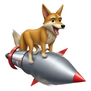 A coyote riding a rocket sticker