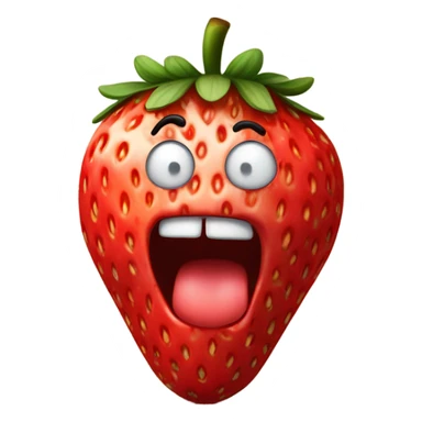 Strawberry flipping middle finger  sticker