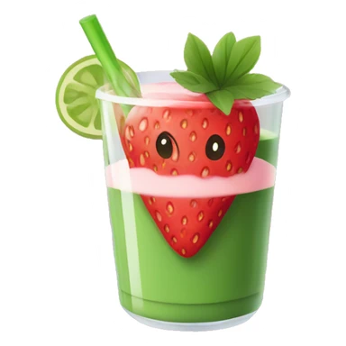 Strawberry matcha drink sticker
