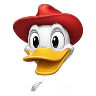 Donald duck with red hat sticker