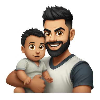 Virat Kohli with his 1 year old baby sticker