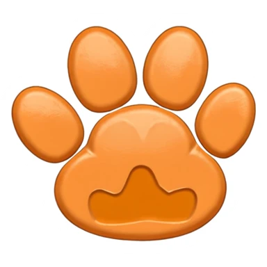 a very light pale pastel orange #FFA500 pawprint sticker