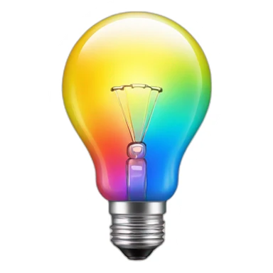 shiny light bulb in rainbow sticker