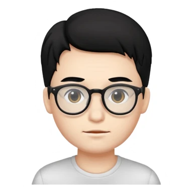 very handsome and very white skin boy with black hair and glasses  sticker