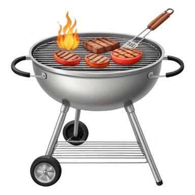 braai barbecue grill, simple colorful style, no text sticker
