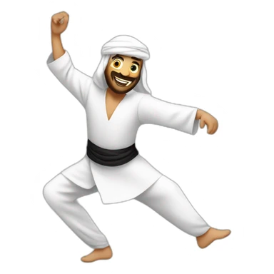 Dancing Arabic man with antar written under sticker