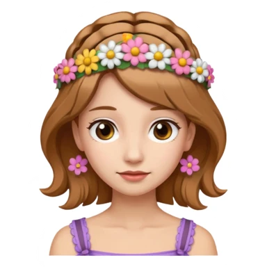 Women  with flower hair band  sticker