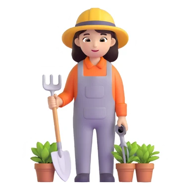 young white gardener sticker