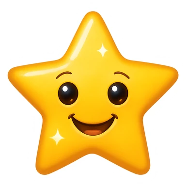 a star emoji, shiny and cheerful sticker