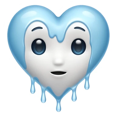white heart melting (no face) sticker