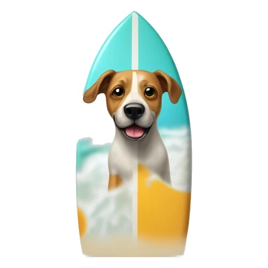 Hund der aus einem surfboard steht sticker