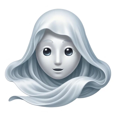 Regal and mysterious, with a flowing, sheet-like form draped in silvery-white hues, softly billowing as if caught in an unseen breeze, eye holes glowing with deep, thoughtful wisdom, simplified yet sophisticated, highly detailed, with a soft spectral radiance, high shine, exuding quiet authority, with a glowing outline that captures the essence of an ancient, noble spirit drifting through time! sticker