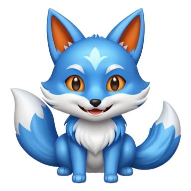 Make a blue kitsune happy sticker