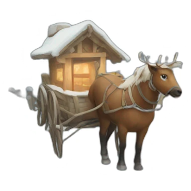 winter painting in a frame sticker