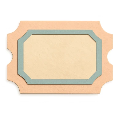 soft pastel vintage ticket shape sticker for journaling sticker