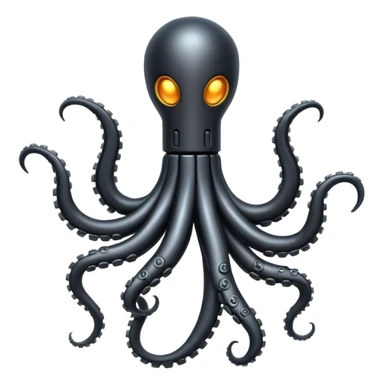 black robot tentacle sticker