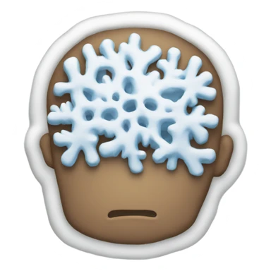 Snow on a brain sticker
