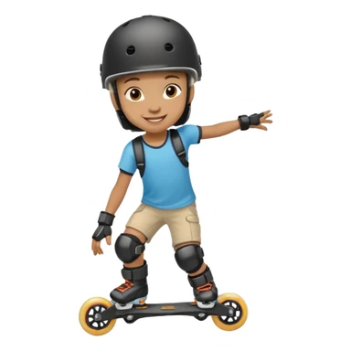 Roller blader black child sticker