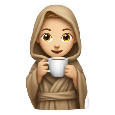 Light browned Hair girl with blanket and cup of tea sticker