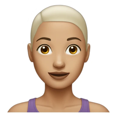 close up woman no hair sticker