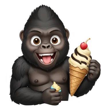 Gorilla eating ice cream sticker