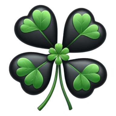 black 5 leaf clover sticker