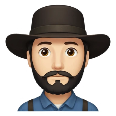 Amish man with chinstrap sticker