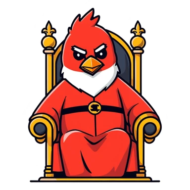 Cardinal sitting on a throne sticker