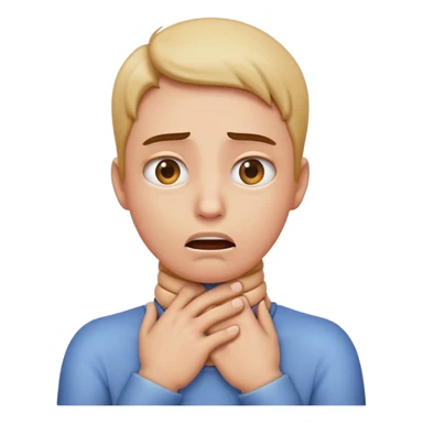 chocking emoji, like somebody is holding their hands on their neck, and eyes rolled sticker