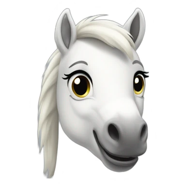 Happy white pony sticker