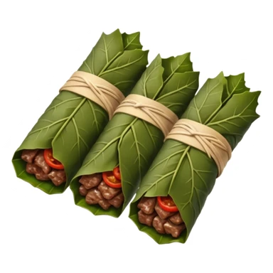 meat and rice wrapped in vine leaves sticker