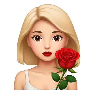 girl takin a rose sticker