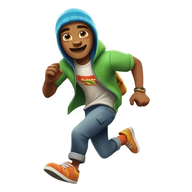 jake from subway surfers running sticker