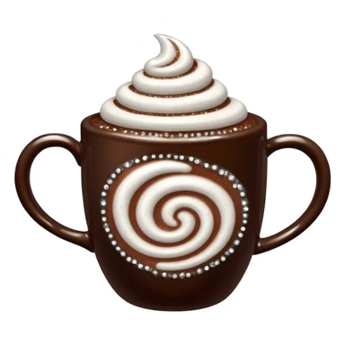 Hot cocoa in beautiful sparkly mug sticker