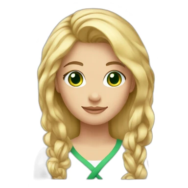  girl green eyes long blonde hair baking cookies sticker