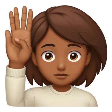 an face with a hand in front making the "too small" sign sticker