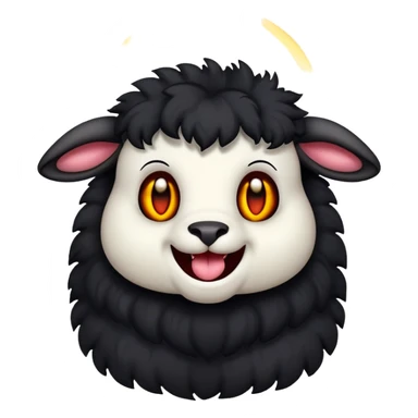 demonic lamb laughing with glowing eyes sticker