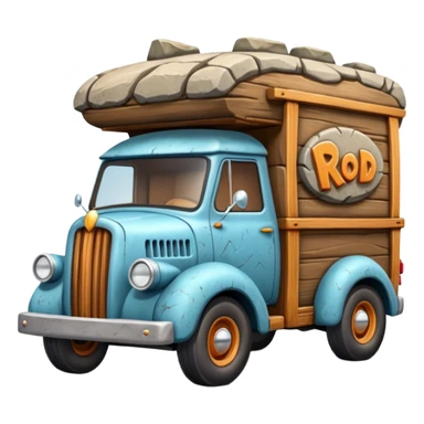 Ron’s Professional antique tall rocky Flintstones moving van hot rod  sticker