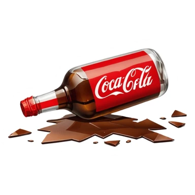 broken bottle of coca cola sticker