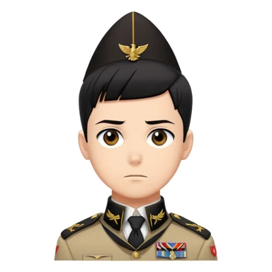 Levi Ackerman from Attack on Titan, with black undercut hair, serious expression, Scout Regiment uniform with cravat sticker