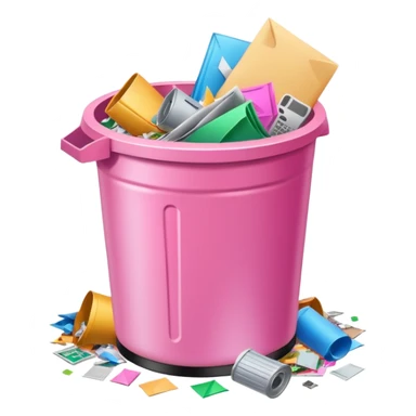 aesthetic glittery pink shiny office trashcan sticker