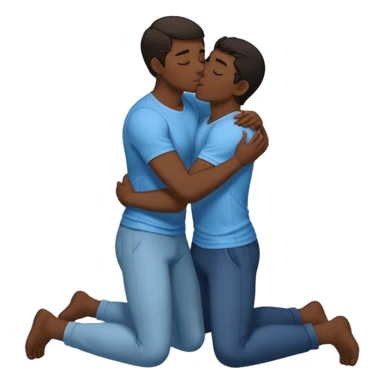 White dark hair male and black male, in love, naked, passionate kiss, snuggle, groping each other,full body view, on floor, orgasm  sticker