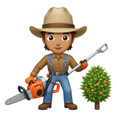 Cowboys with hedge trimmers and chainsaws sticker