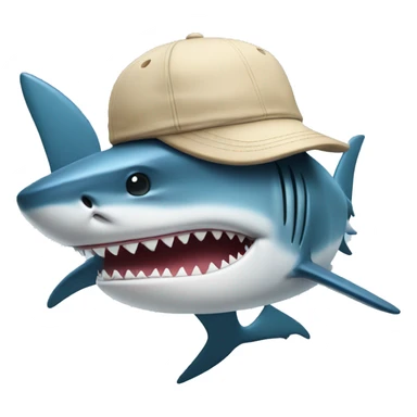 Shark with a cap sticker