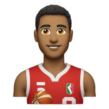 Marcio Santos 3 Franca basquete camisa vermelha sticker