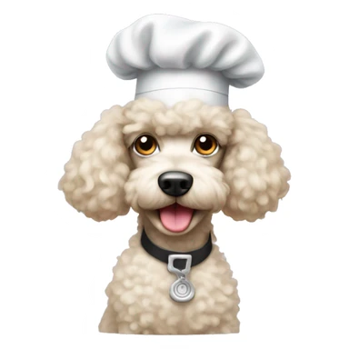 Poodle in a chef hat sticker